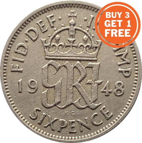 Silver sixpence george coin - sixpence,