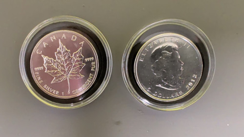 1oz silver coin - silver, canadian