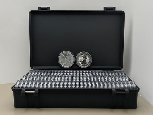 90x 1oz silver coin capsule - silver,