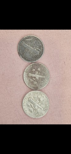Silver dimes - silver,