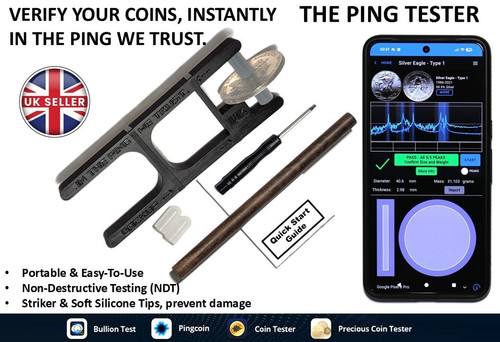 Silver gold coin ping - gold, tester